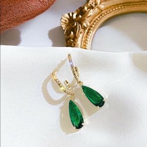 Rhinestone Decor Crystal Charm Drop Earrings